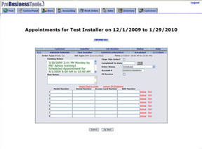 Technician's Closeout Page